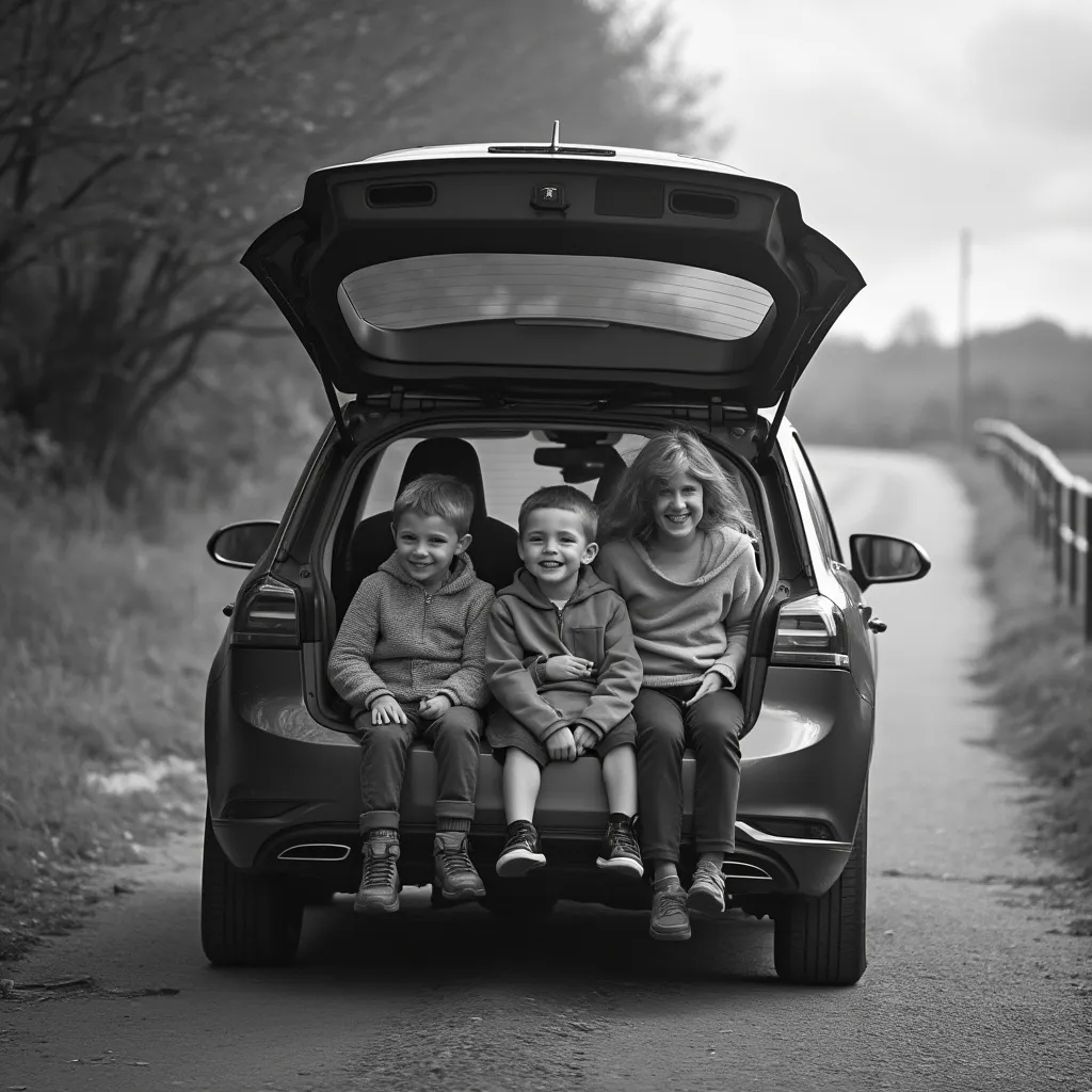 Family car after tyre fitting in UK