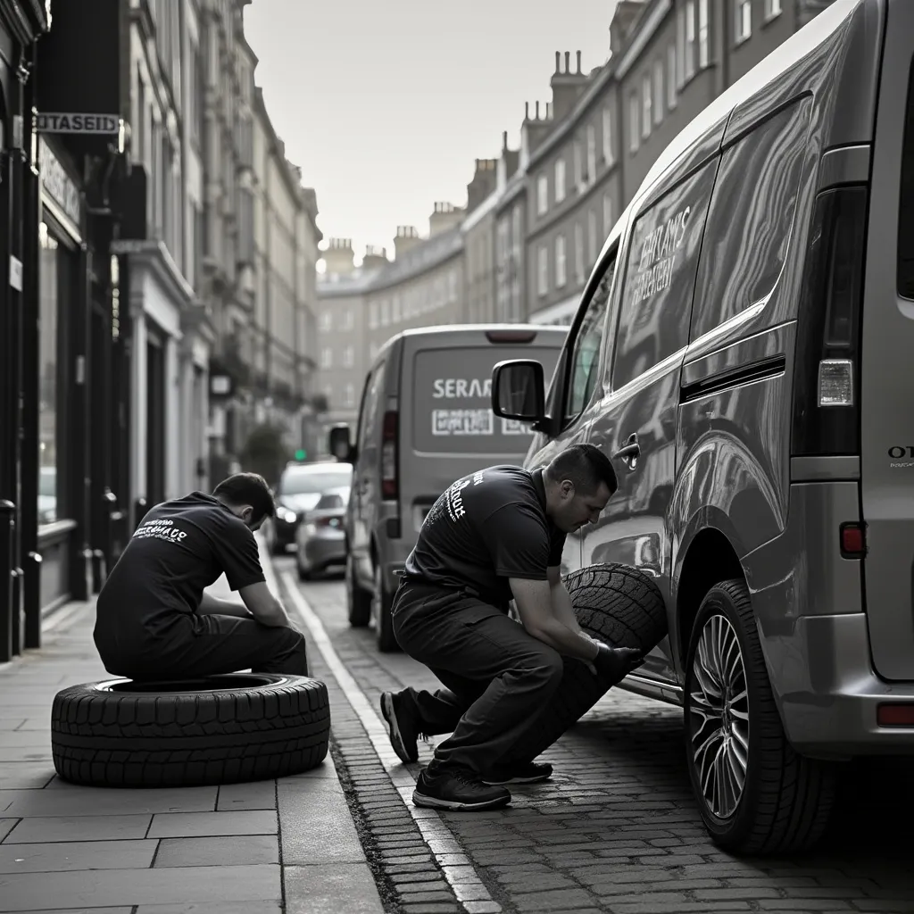 Ceratopss LTD team at work fitting tyres