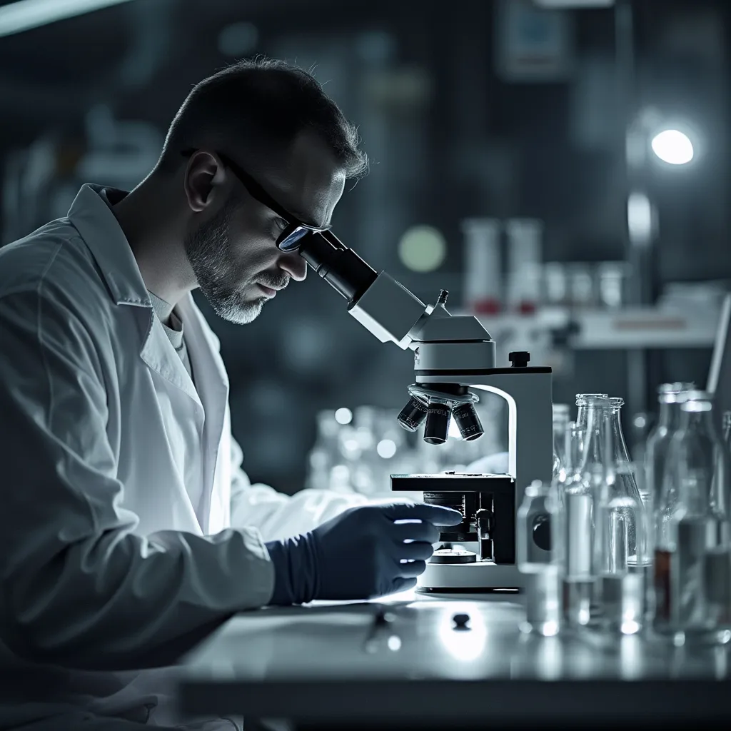 Technician analyzing tyre compound